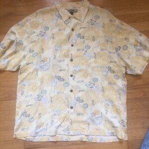 Tommy Bahama Yellow and Blue Casual Button Down Shirt